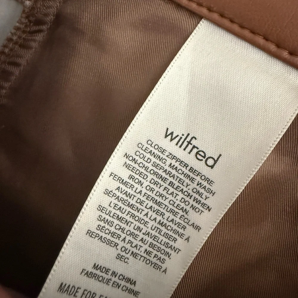Wilfred Tan Faux Leather Straight Leg Jeans